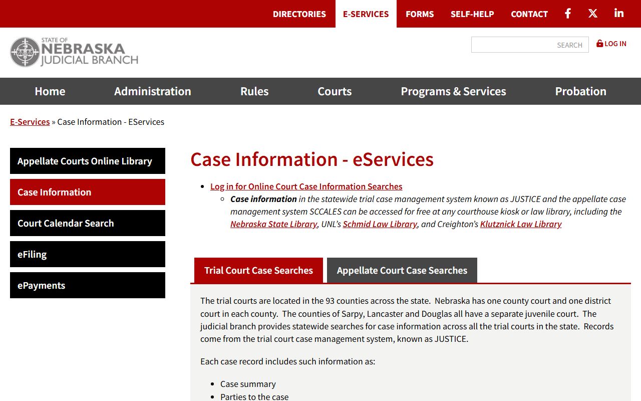 York County court records after arrest Nebraska case information search