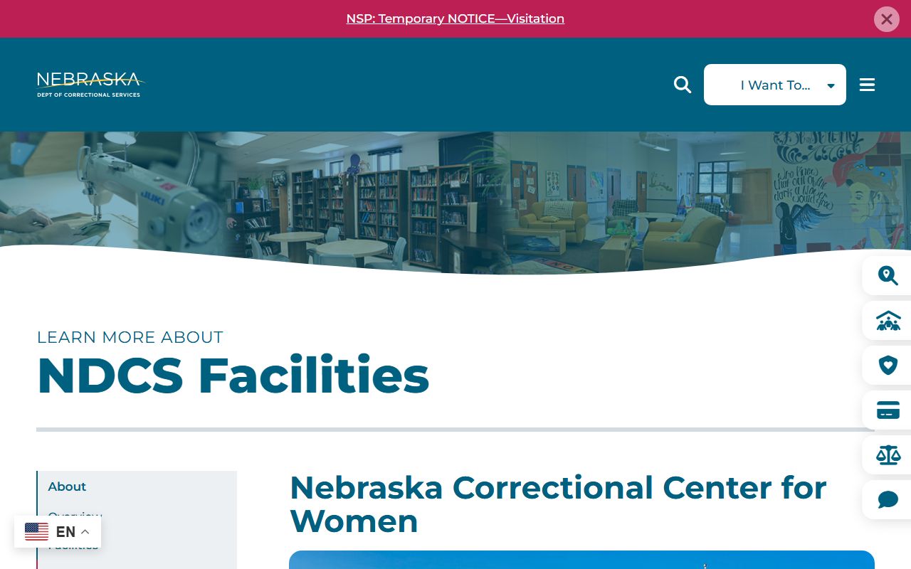 Nebraska Correctional Center for Women inmate lookup and facility information page