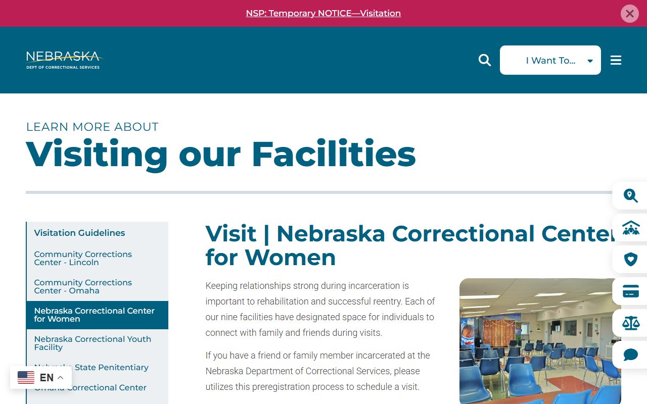 Nebraska Correctional Center for Women inmate visitation request form